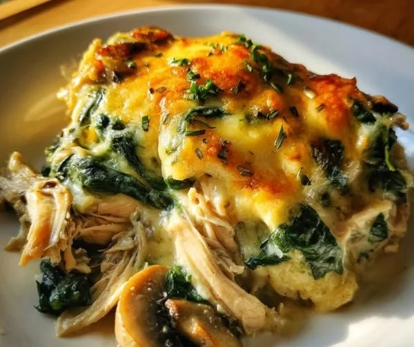 Low Carb Chicken Spinach Mushroom Bake 4 Low Carb Chicken Spinach Mushroom Bake