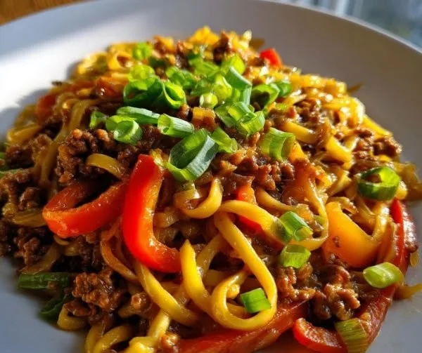Mongolian Ground Beef Noodles 4 Mongolian Ground Beef Noodles