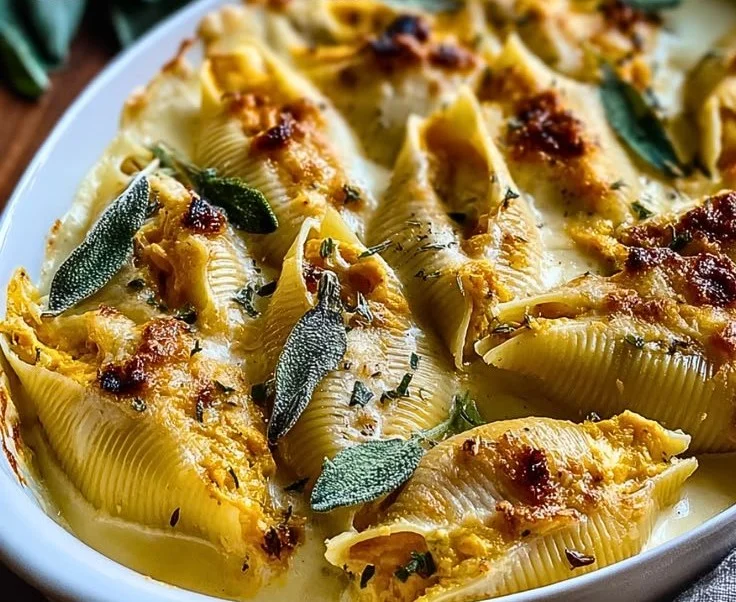 Pumpkin Gouda Stuffed Shells With Brown Butter Sage Alfredo Sauce 4 Pumpkin Gouda Stuffed Shells With Brown Butter Sage Alfredo Sauce