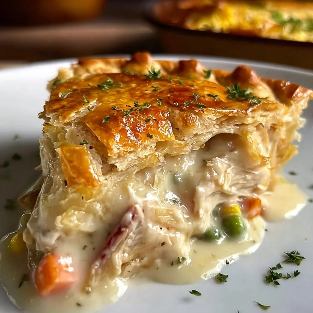 Delicious homemade Turkey Pot Pie with a golden crust and tender turkey filling