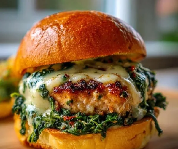 White Cheddar Spinach Chicken Burgers 4 White Cheddar Spinach Chicken Burgers